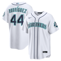 Seattle Mariners Julio Rodríguez Home Stadium 50th Season Patch Jersey — White