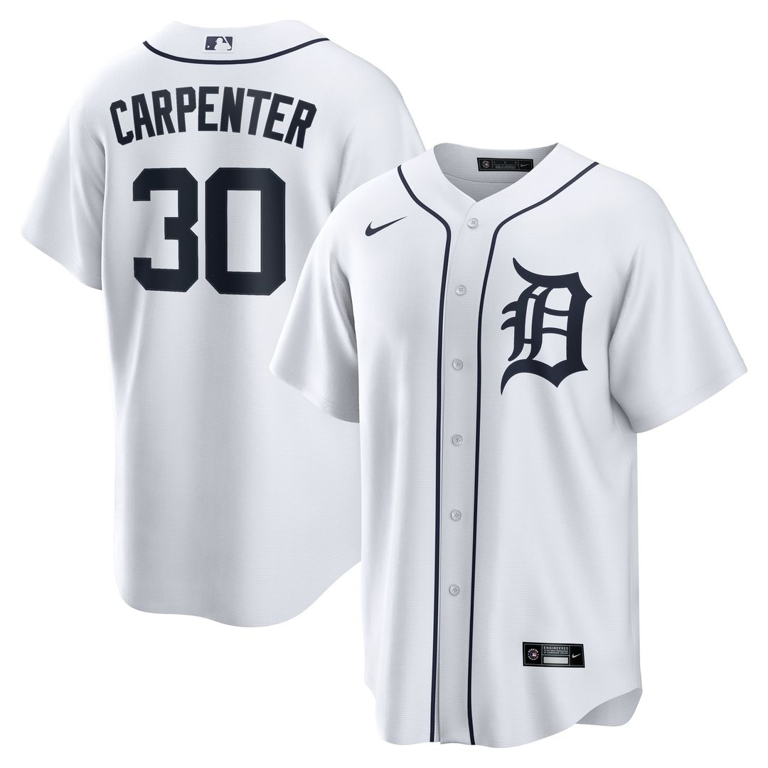 Detroit Tigers Kerry Carpenter Home Replica Jersey — White