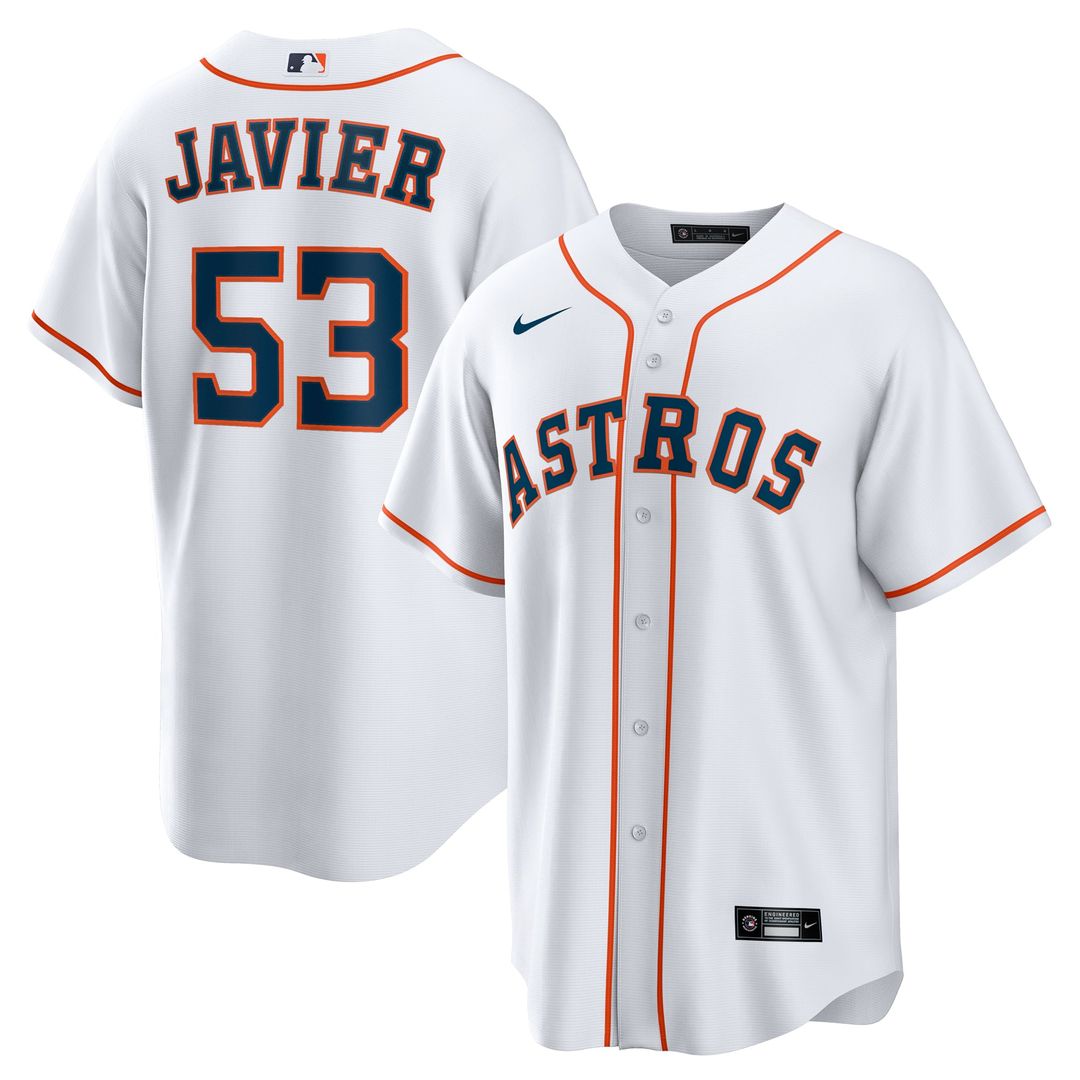 Houston Astros Cristian Javier Home Replica Jersey — White