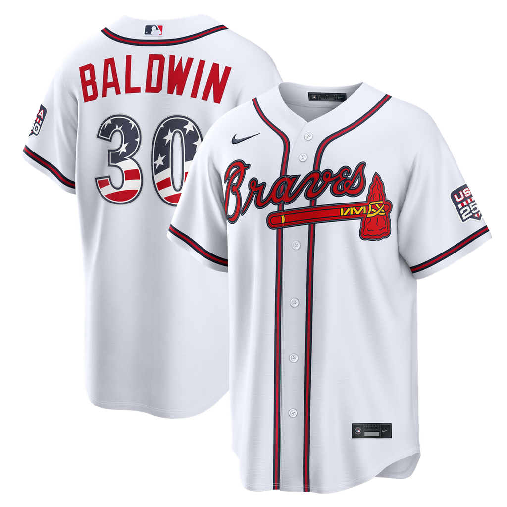 Atlanta Braves Drake Baldwin USA 250 Fourth of July Home Stadium Jersey — White
