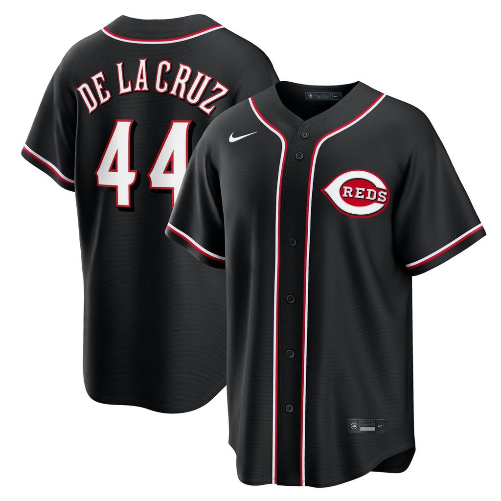 Cincinnati Reds Elly De La Cruz Fashion Replica Black Out Jersey