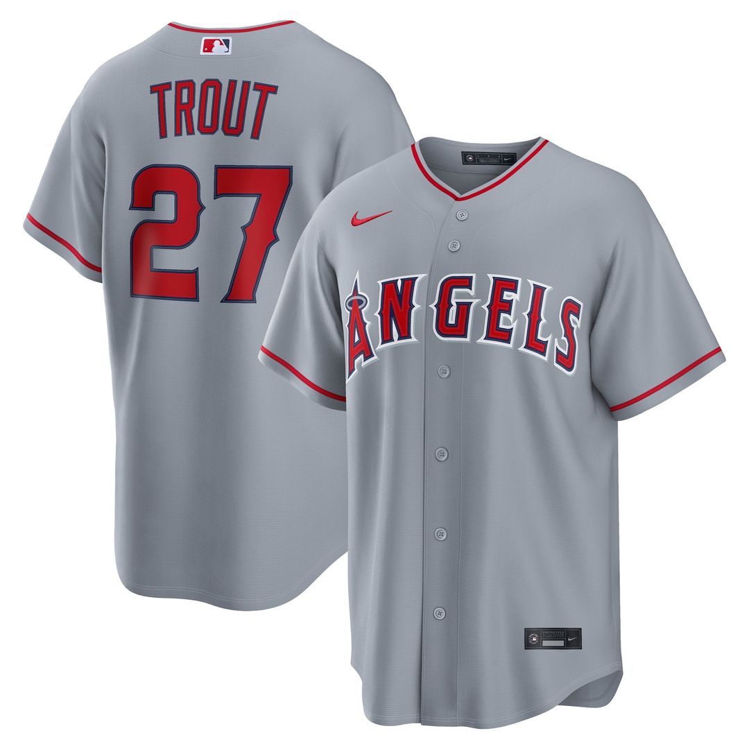 Los Angeles Angels Mike Trout Road Replica Jersey — Gray