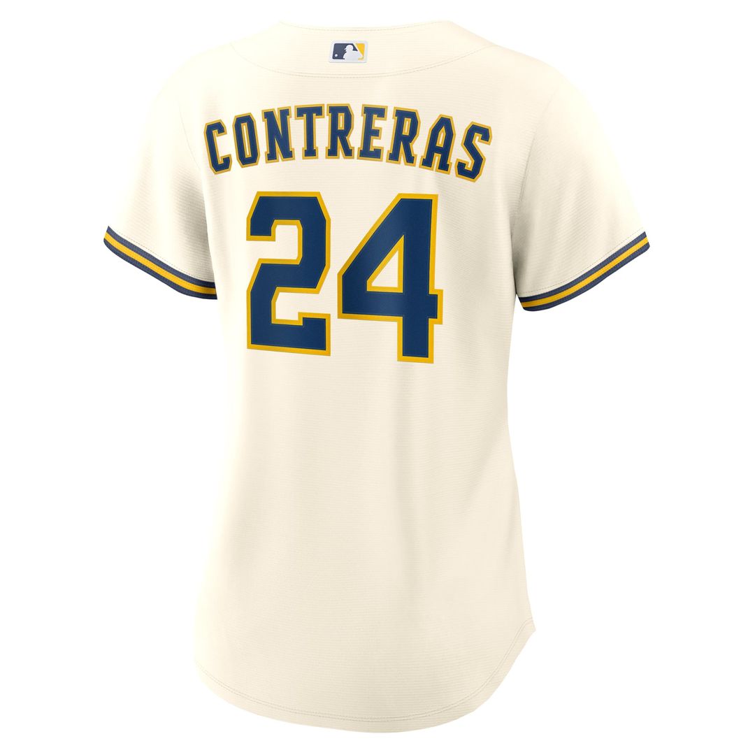 Milwaukee Brewers William Contreras Women's Home Replica Jersey — Cream
