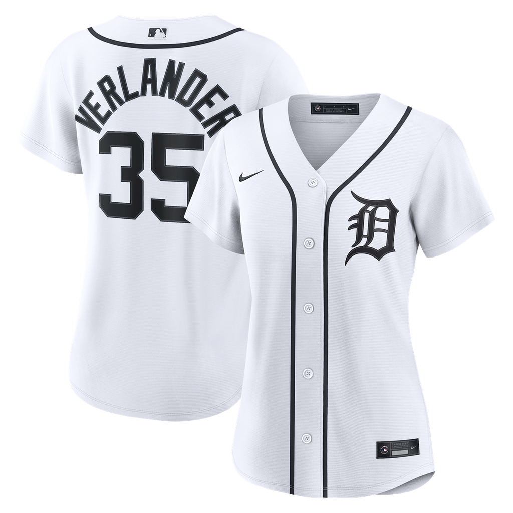 Detroit Tigers Justin Verlander Women's Home Replica Jersey — White