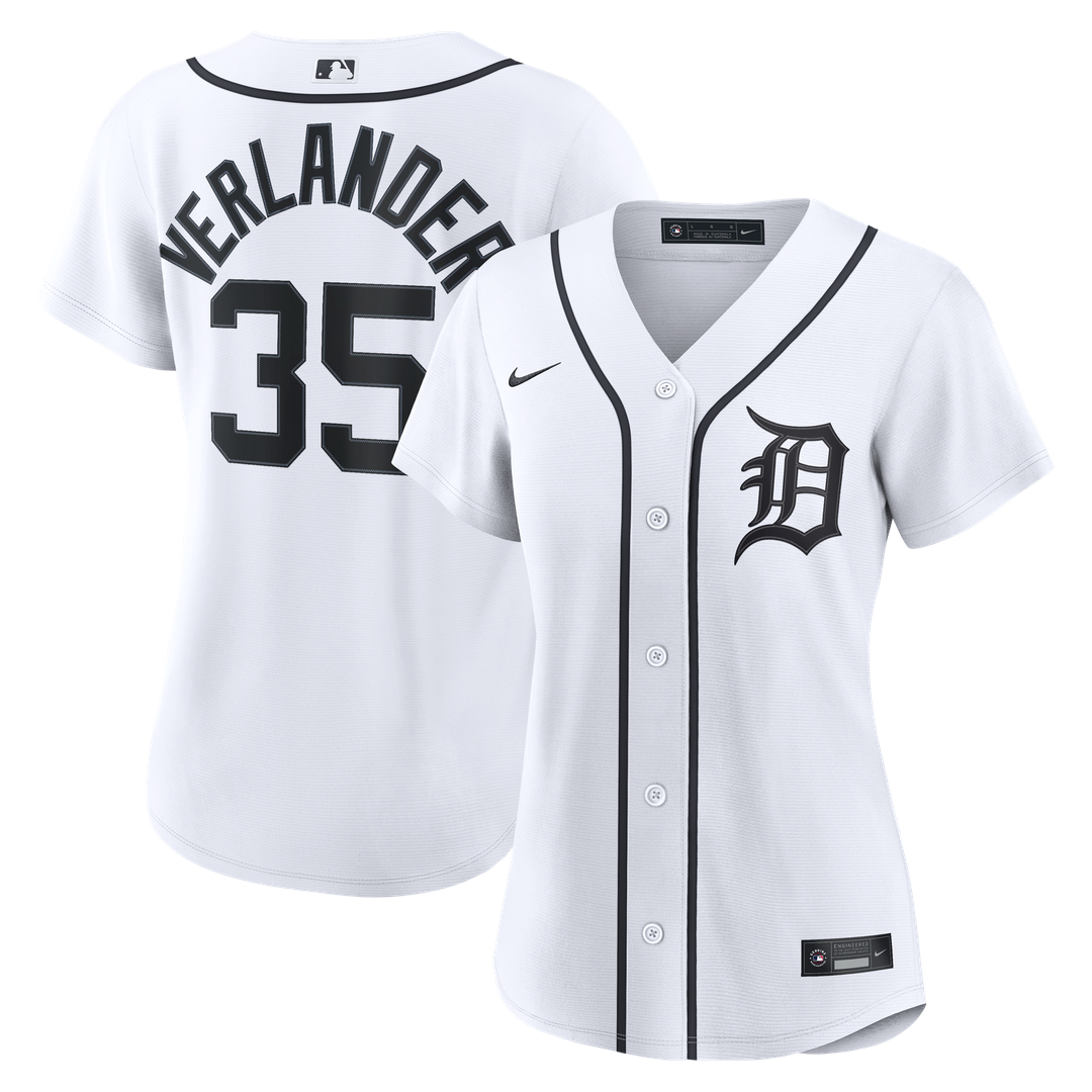 Detroit Tigers Justin Verlander Women's Home Replica Jersey — White