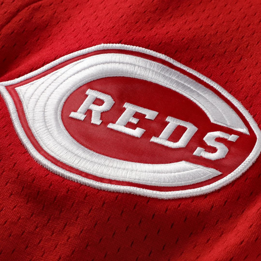 Cincinnati Reds Deion Sanders Cooperstown Mesh Batting Practice Button-Up Jersey — Red