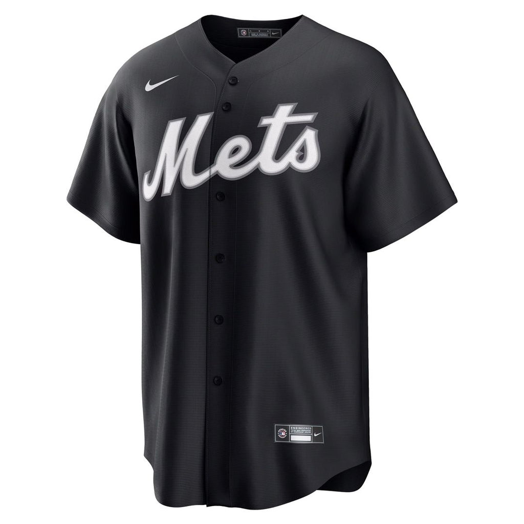 New York Mets Francisco Lindor Replica Jersey — Black