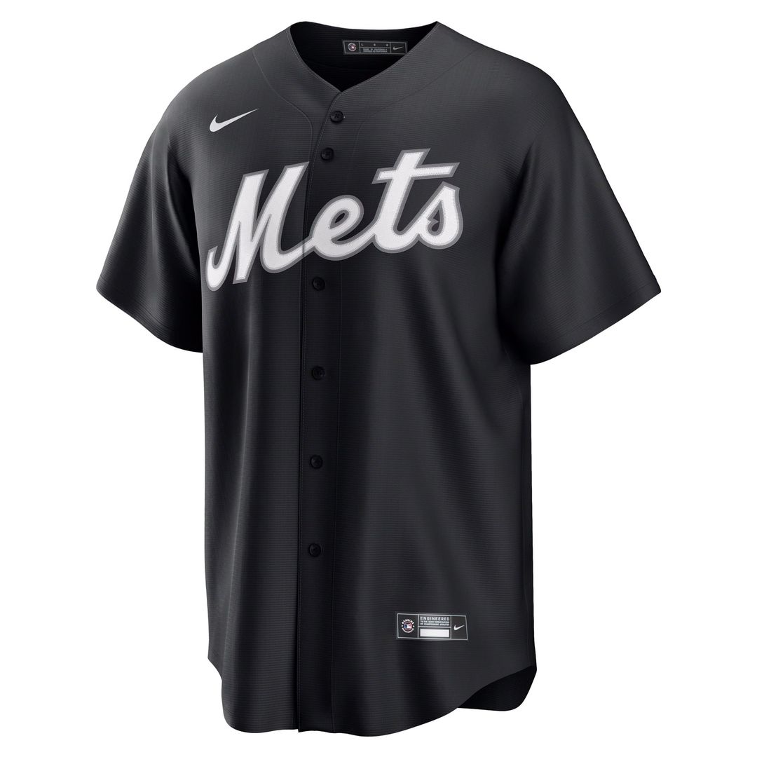 New York Mets Francisco Lindor Replica Jersey — Black
