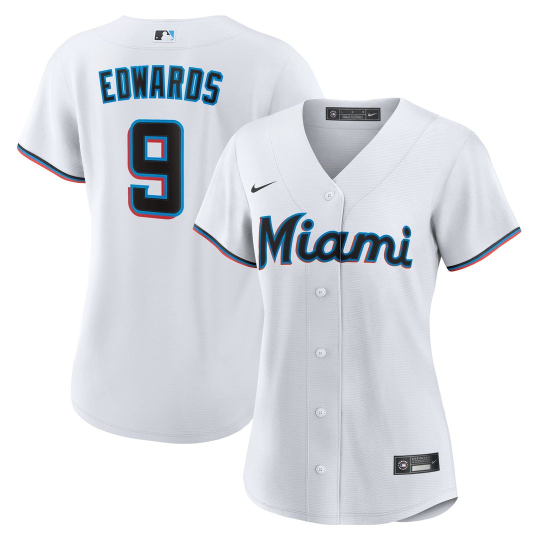 Miami Marlins Xavier Edwards Women's Home Replica Jersey — White