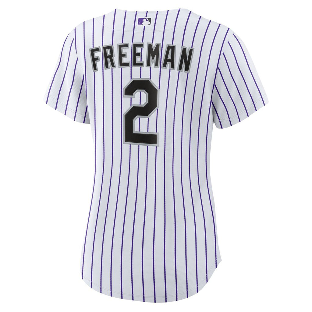 Colorado Rockies Tyler Freeman Women's Home Replica Jersey — White