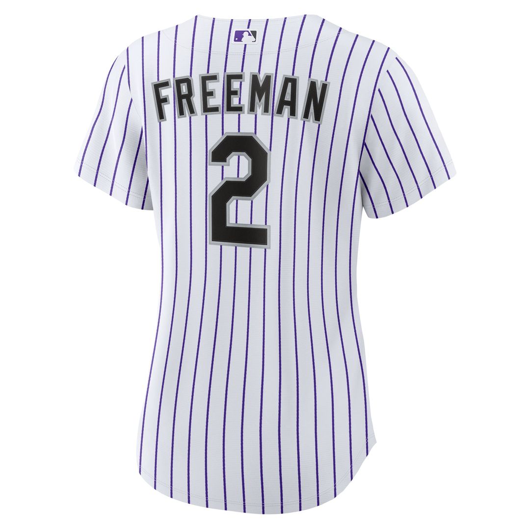 Colorado Rockies Tyler Freeman Women's Home Replica Jersey — White