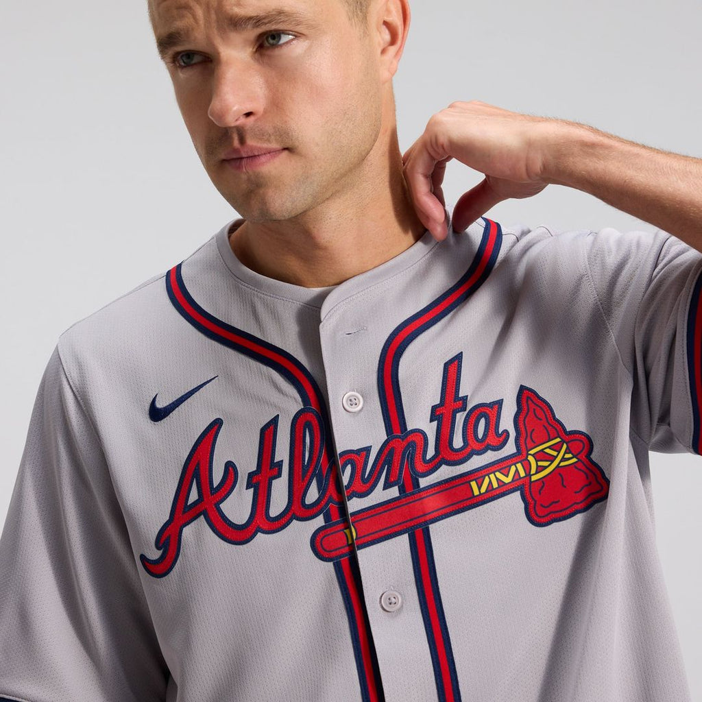 Atlanta Braves Ozzie Albies Road Limited Jersey — Gray