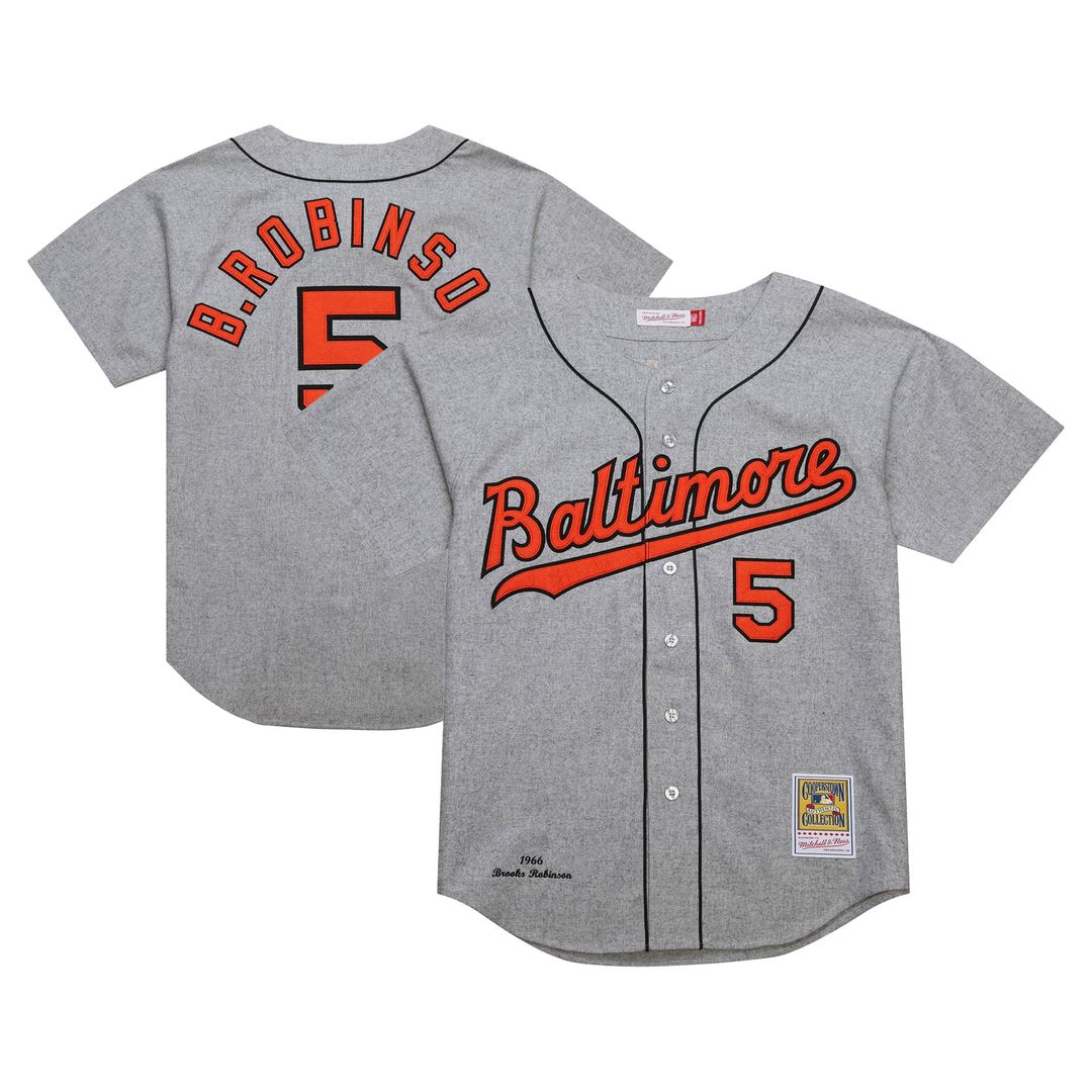 Baltimore Orioles Brooks Robinson Cooperstown 1966 Authentic Jersey — Gray
