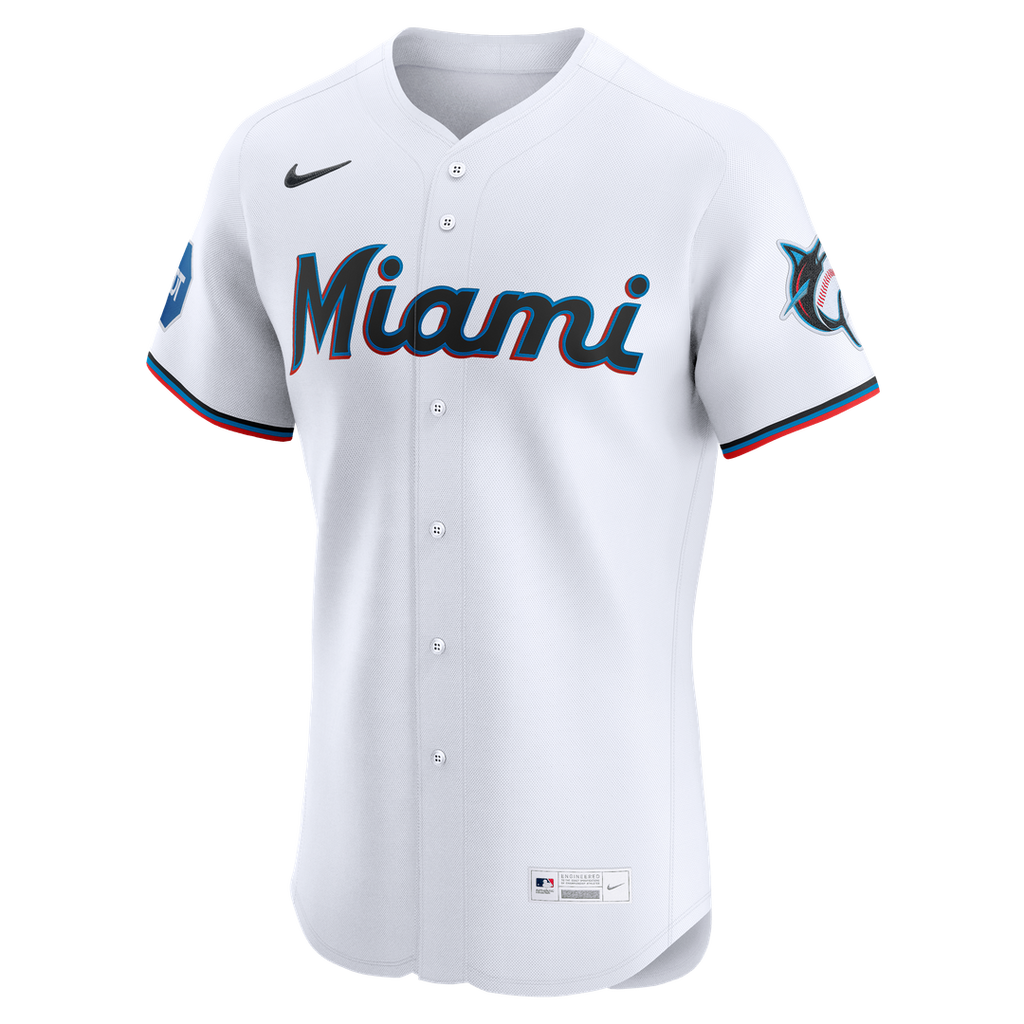 Miami Marlins Home Elite Jersey — White