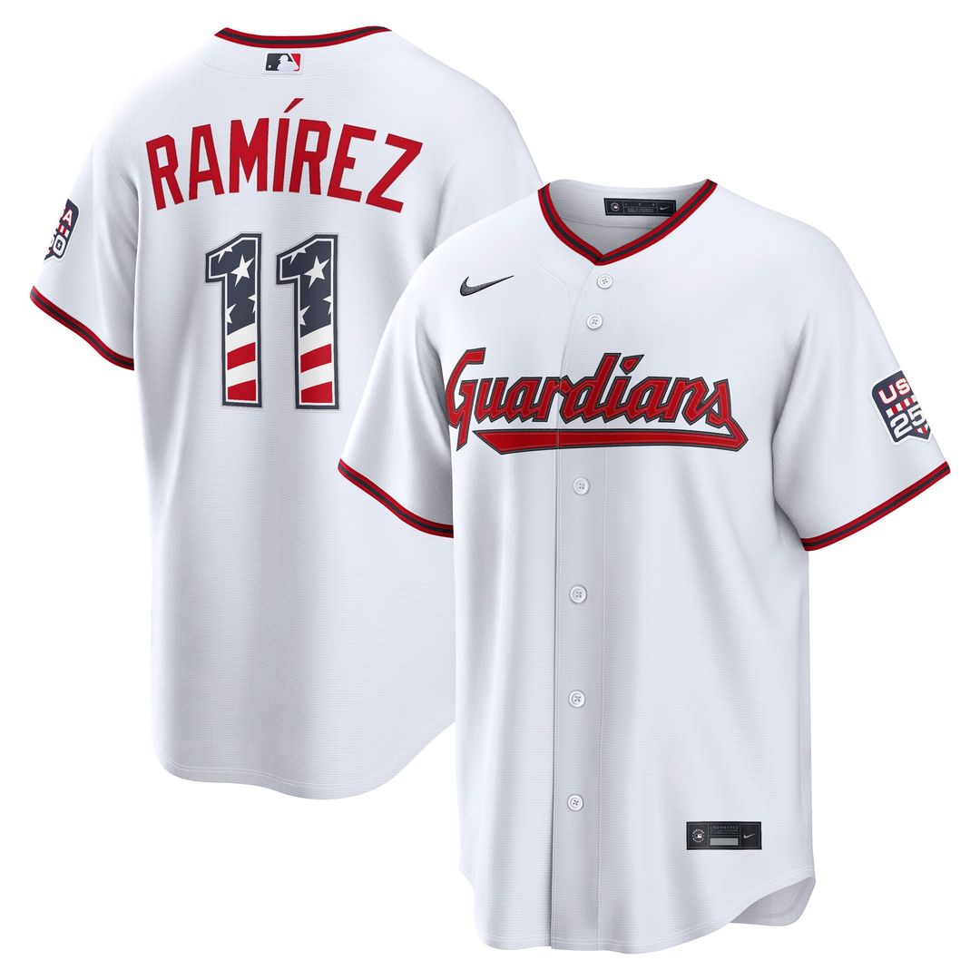 Cleveland Guardians José Ramírez USA 250 Fourth of July Home Stadium Jersey — White