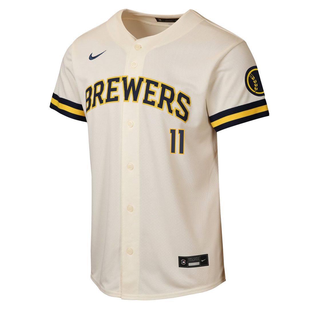 Milwaukee Brewers Jackson Chourio Youth Road Stadium Jersey — Powder Blue