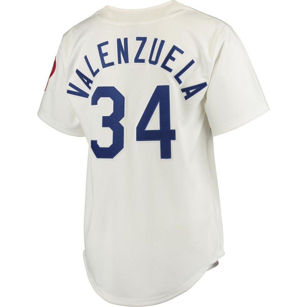 Los Angeles Dodgers Fernando Valenzuela Road 1981 Cooperstown Authentic Jersey — Gray