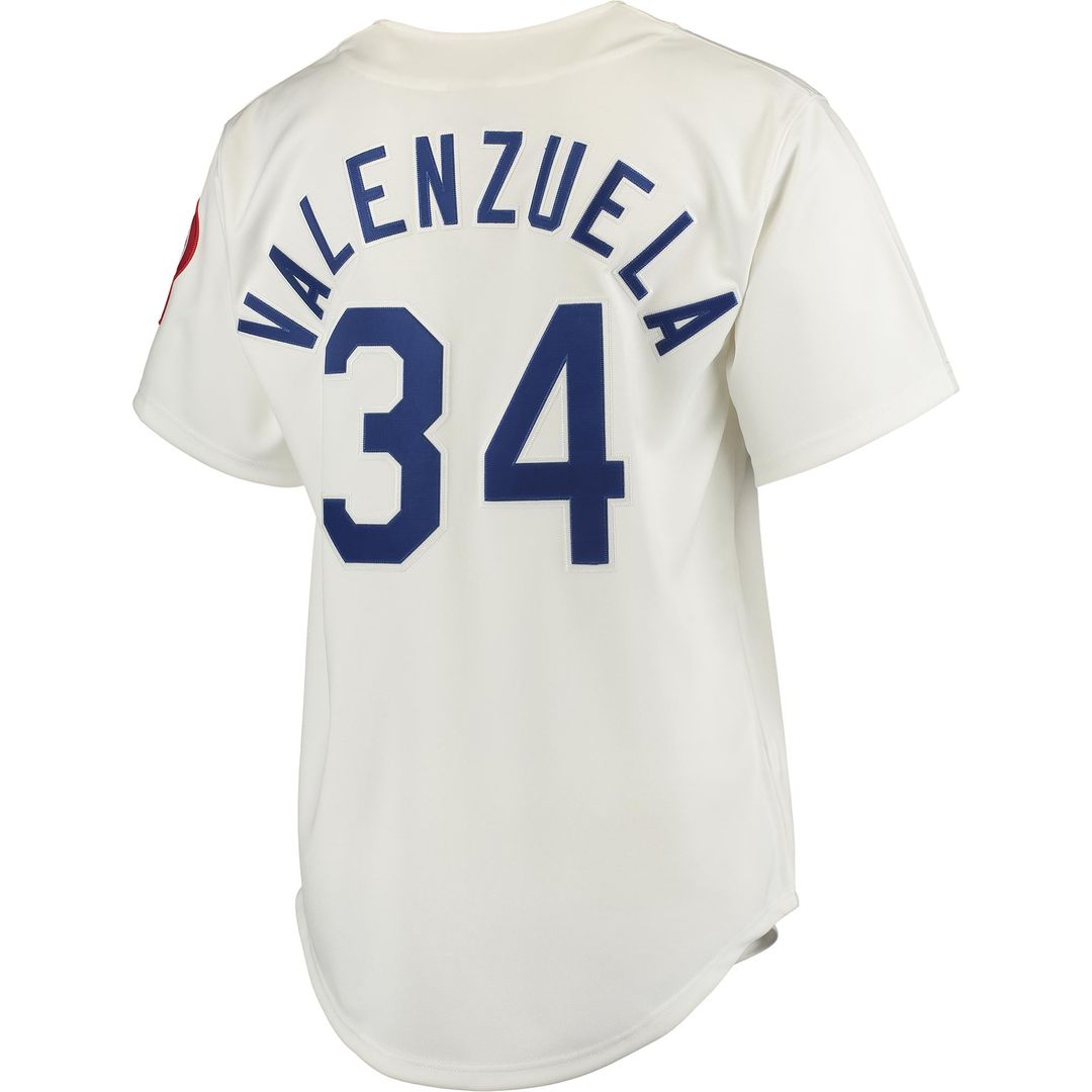 Los Angeles Dodgers Fernando Valenzuela Road 1981 Cooperstown Authentic Jersey — Gray