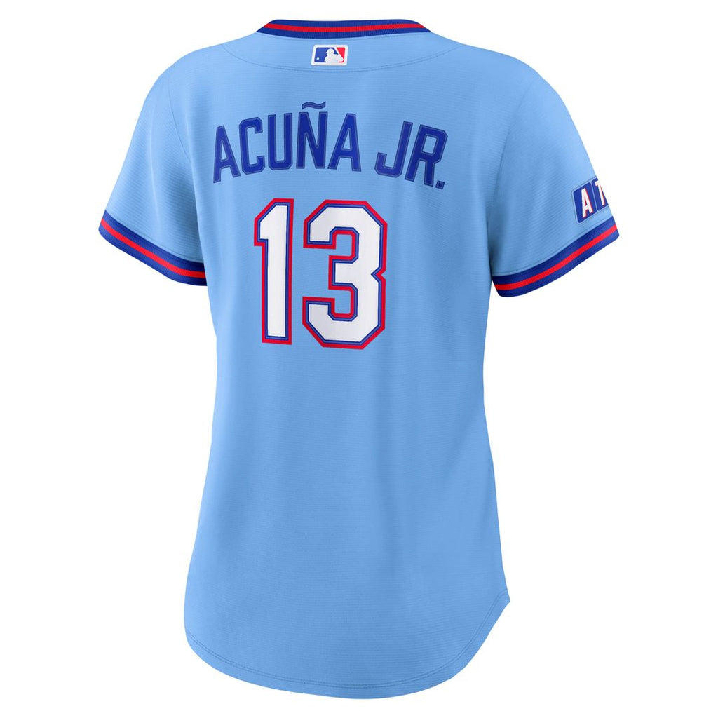 Atlanta Braves Ronald Acuña Jr. Women's 2026 City Connect Stadium Jersey — Powder Blue