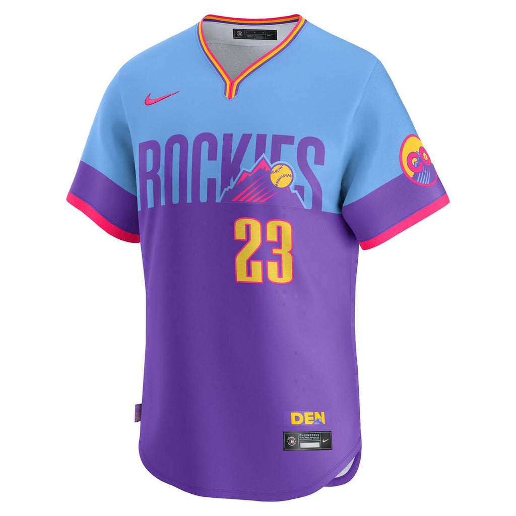 Colorado Rockies Kris Bryant 2025 City Connect Limited Jersey — Purple/Light Blue