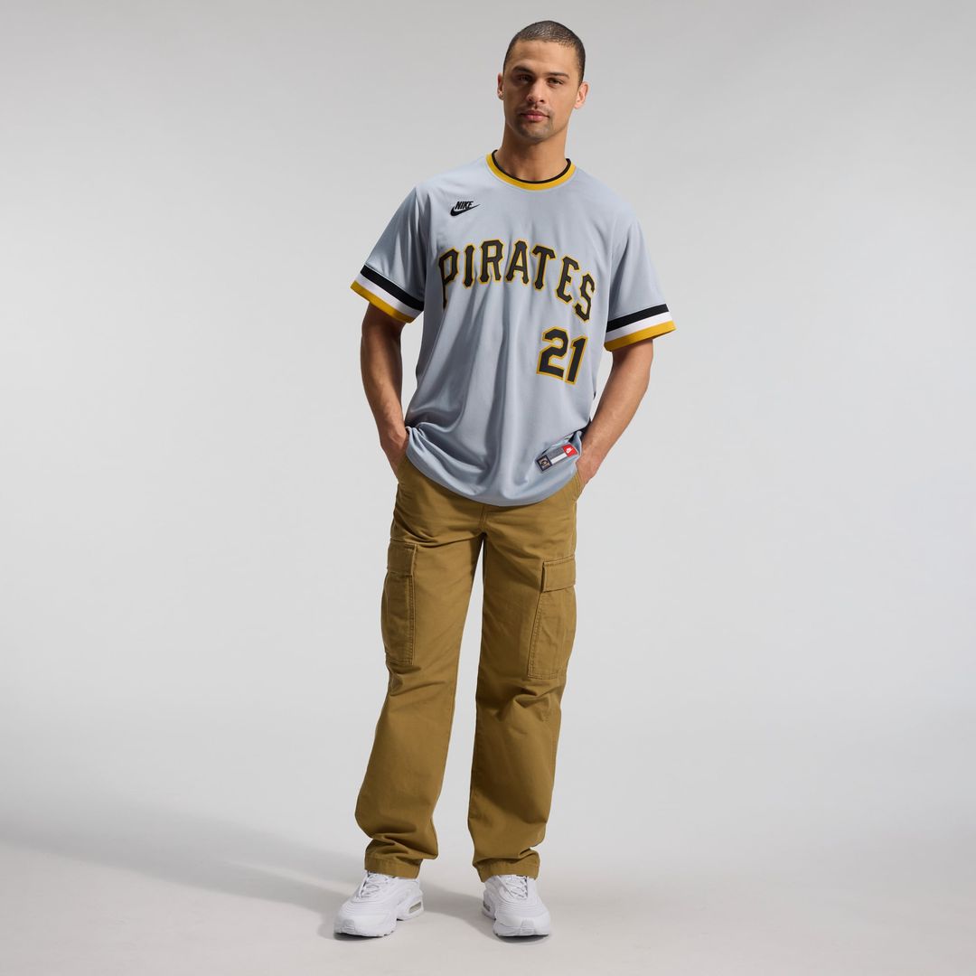 Pittsburgh Pirates Roberto Clemente Throwback Cooperstown Limited Jersey — Gray