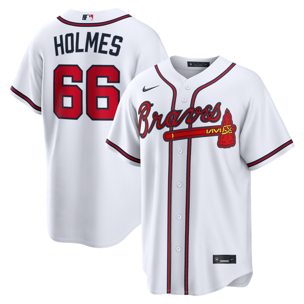 Atlanta Braves Grant Holmes Home Replica Jersey — White