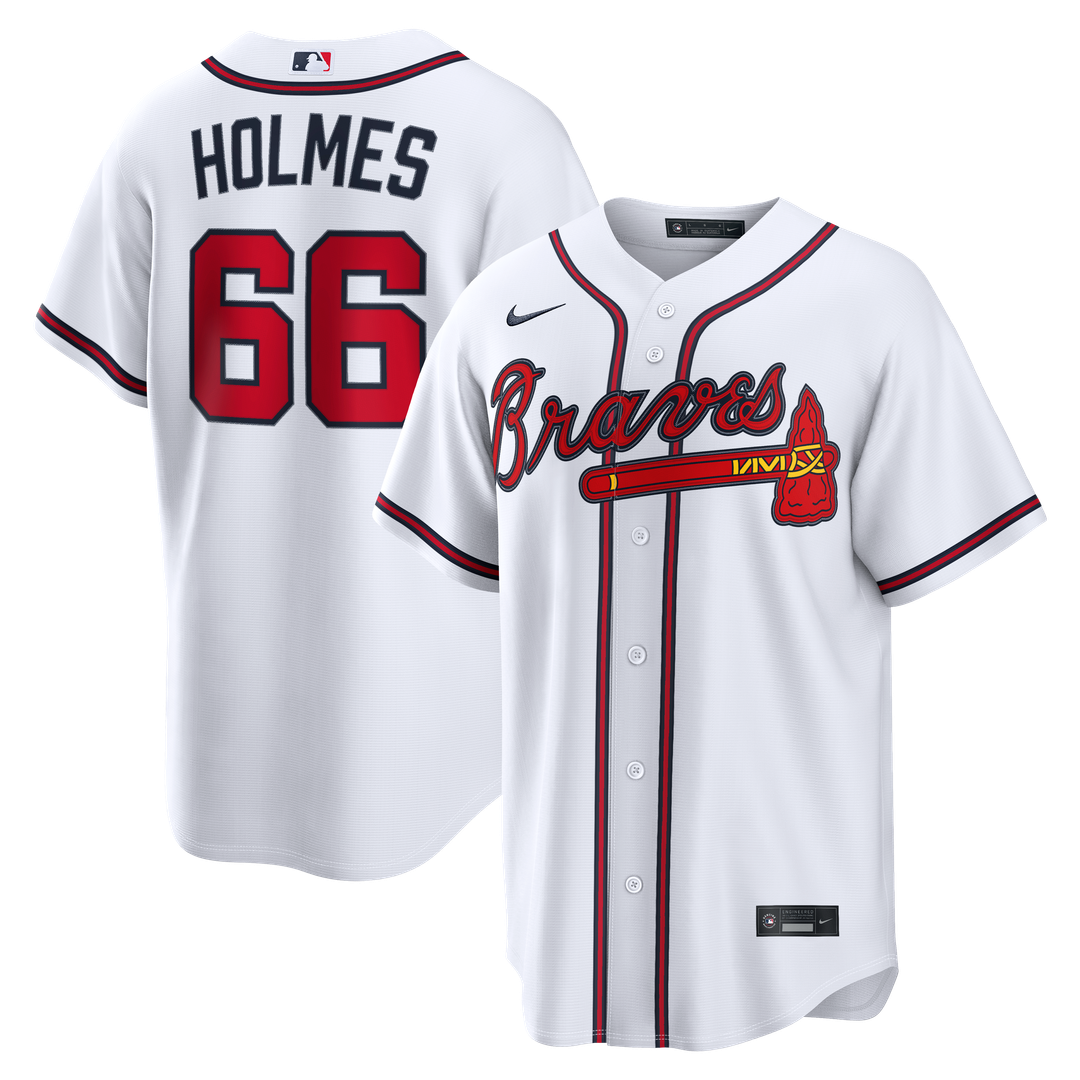 Atlanta Braves Grant Holmes Home Replica Jersey — White