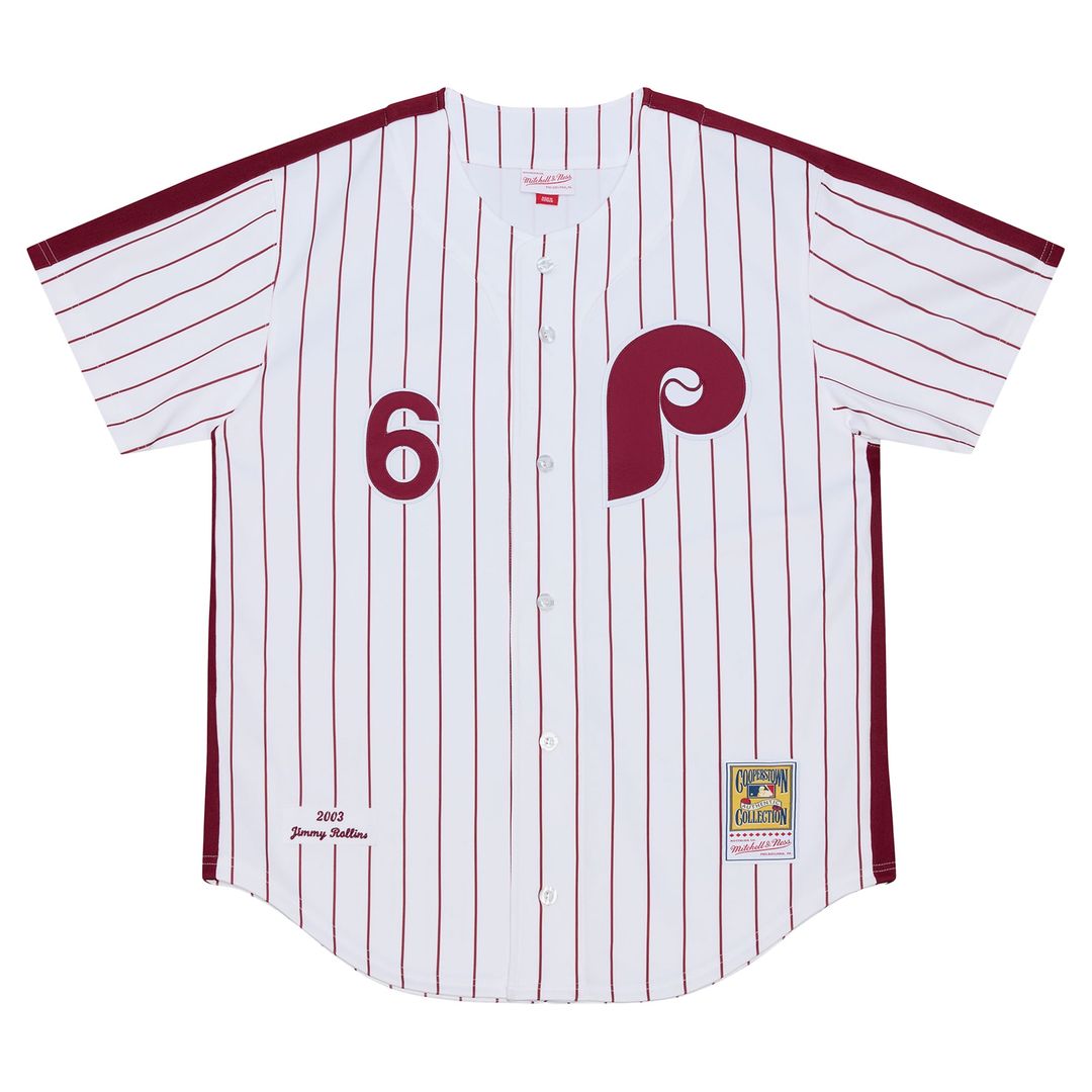 Philadelphia Phillies Jimmy Rollins 2003 Cooperstown Authentic Jersey — White