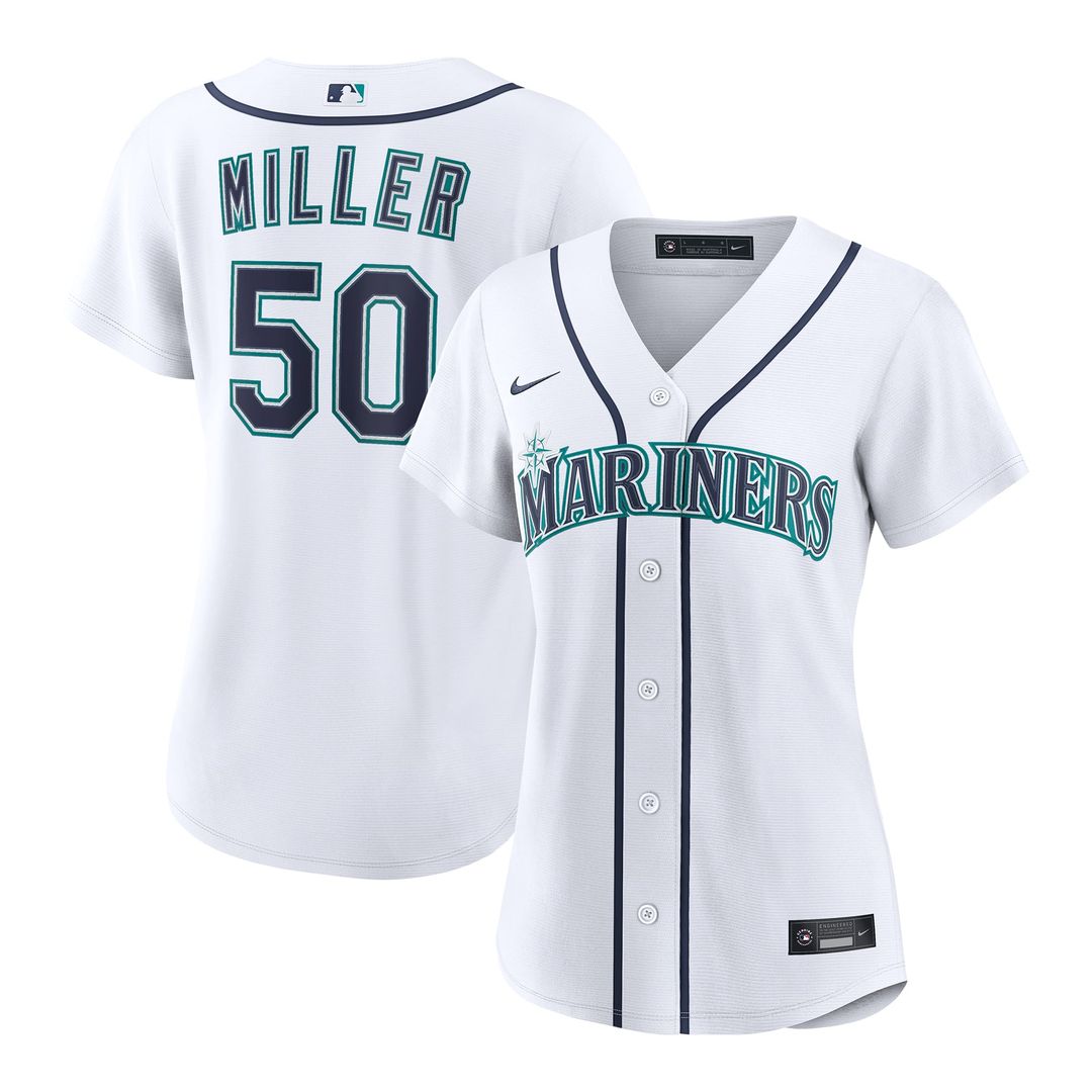 Seattle Mariners Bryce Miller Women's Home Replica Jersey — White