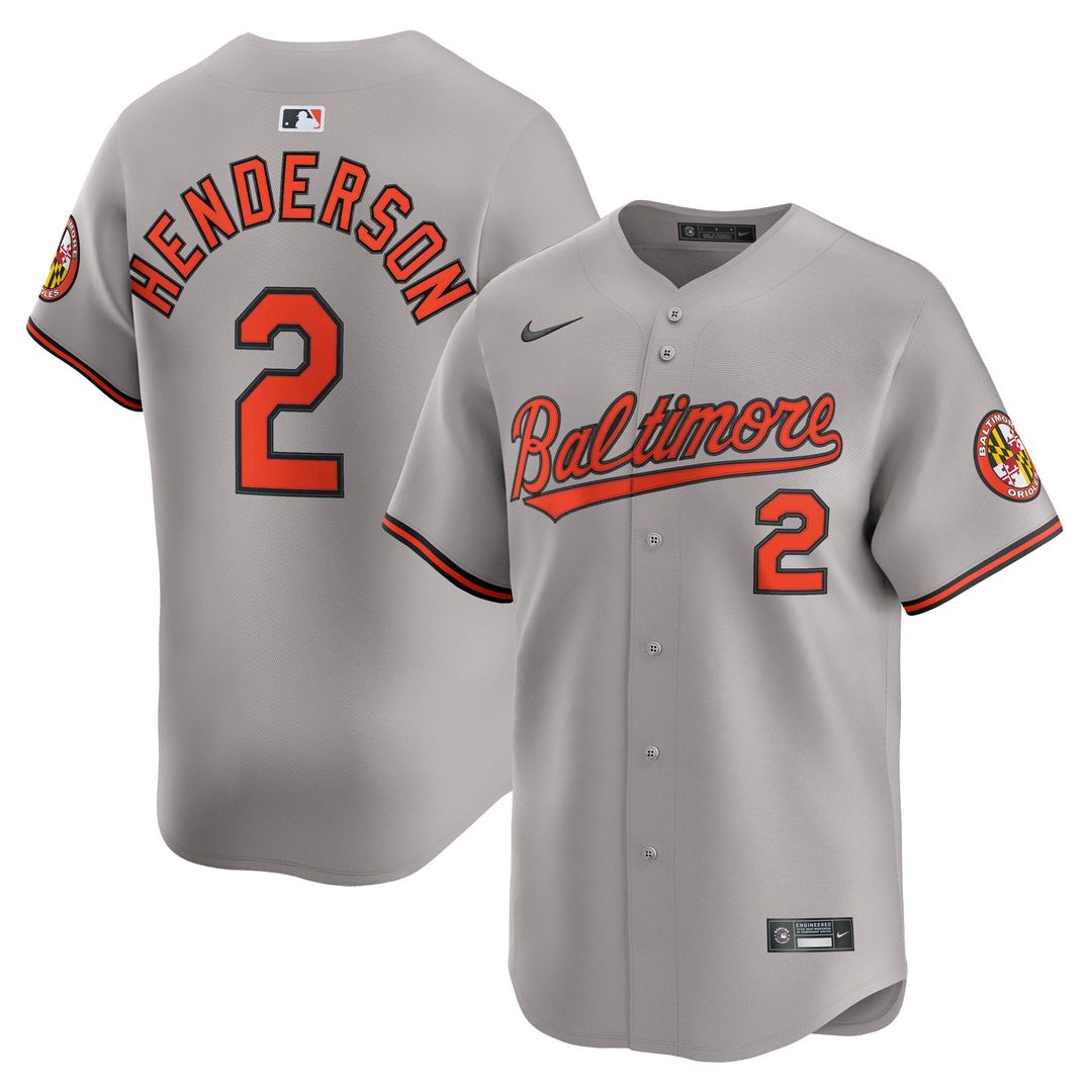 Baltimore Orioles Gunnar Henderson Road Limited Jersey — Gray