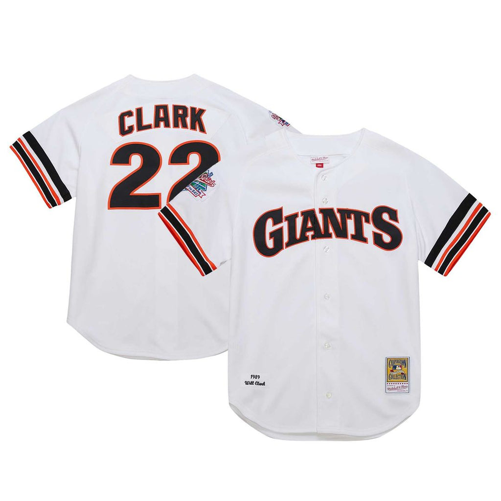 San Francisco Giants Will Clark Cooperstown 1989 Authentic Jersey — White