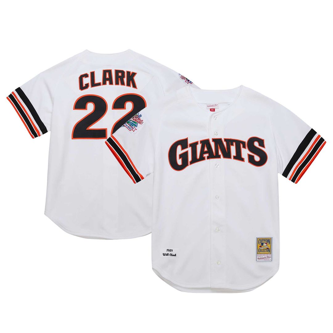 San Francisco Giants Will Clark Cooperstown 1989 Authentic Jersey — White
