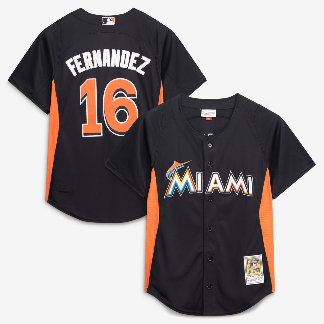 Miami Marlins Jose Fernandez Authentic Batting Practice Jersey — Black