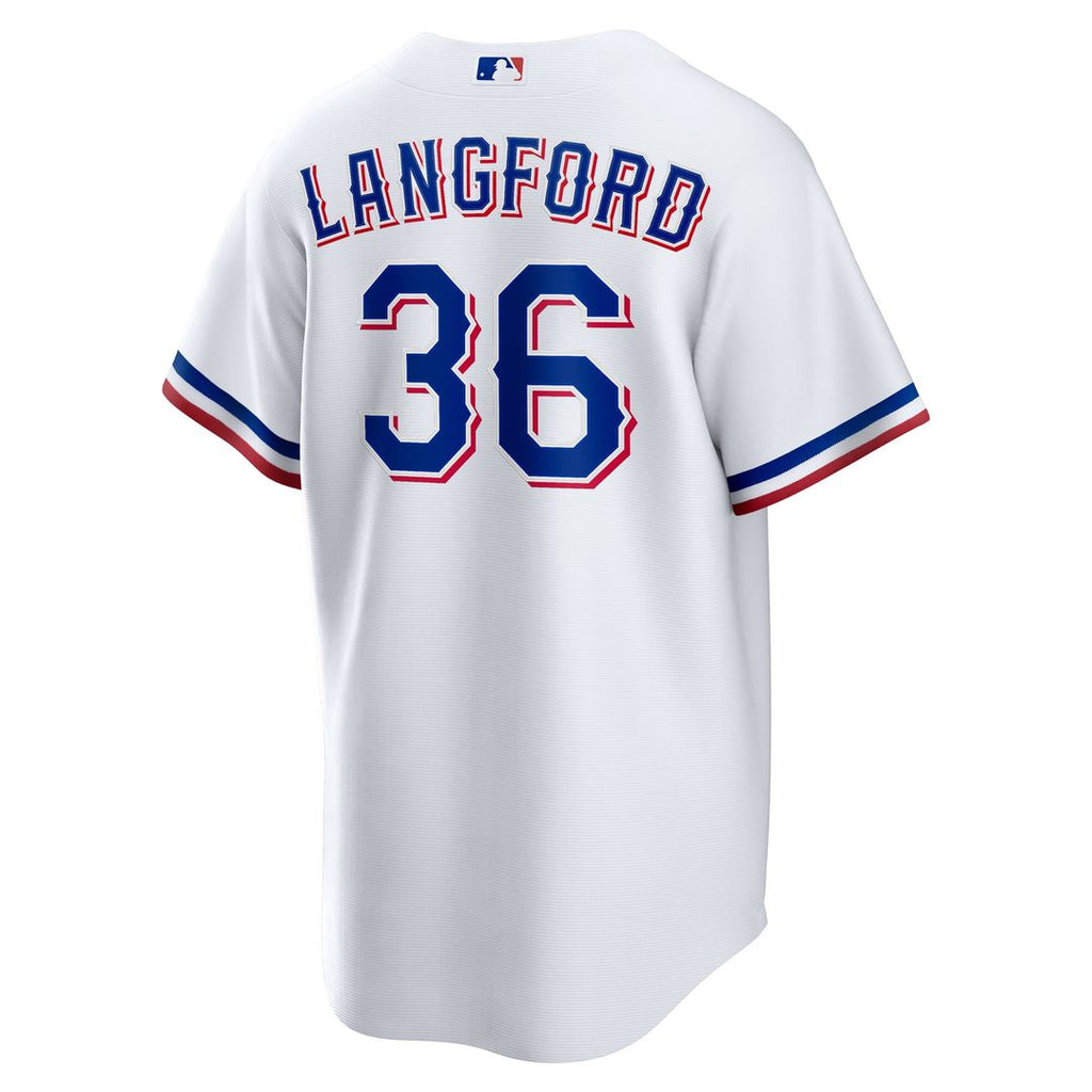 Texas Rangers Wyatt Langford Home Replica Jersey — White
