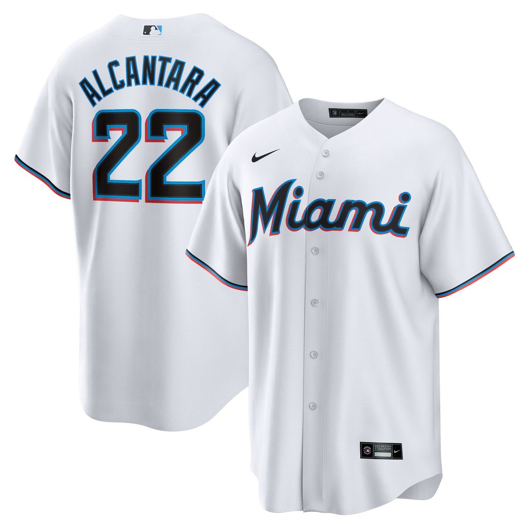 Miami Marlins Sandy Alcantara Replica Jersey — White