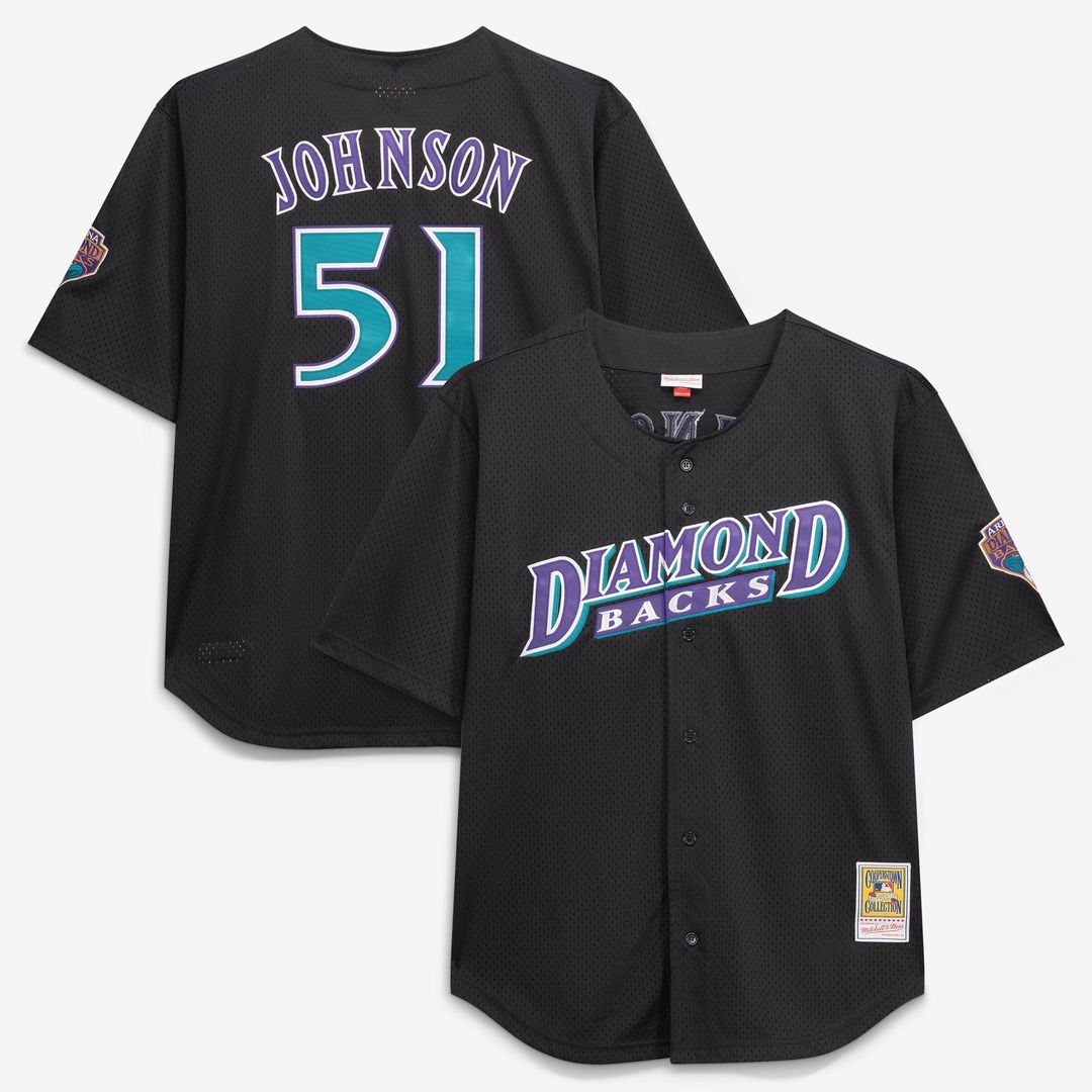 Arizona Diamondbacks Randy Johnson Big & Tall Cooperstown Mesh Batting Practice Jersey — Black