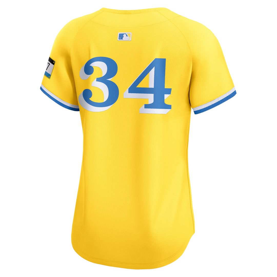 Boston Red Sox David Ortiz Women's City Connect Retired Player Jersey — Gold