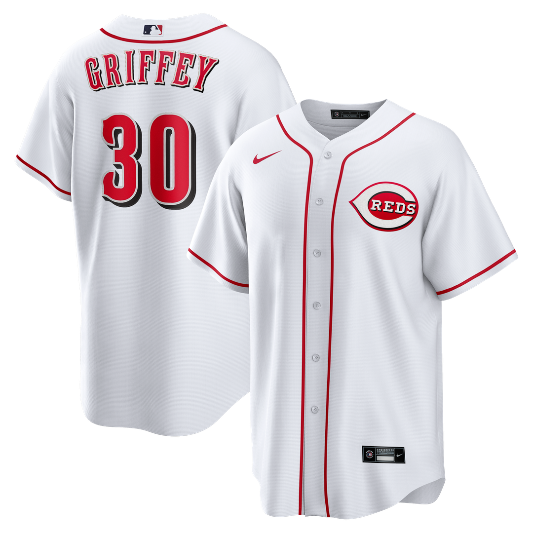 Cincinnati Reds Ken Griffey Jr. Home Retired Replica Jersey — White
