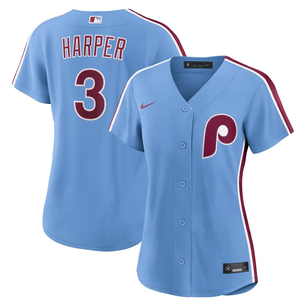 Philadelphia Phillies Bryce Harper Women's Alternate Replica Jersey — Light Blue