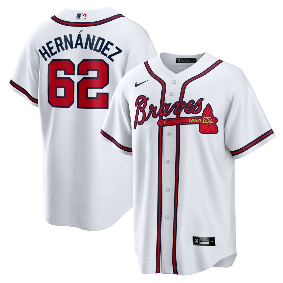 Atlanta Braves Daysbel Hernandez Home Replica Jersey — White
