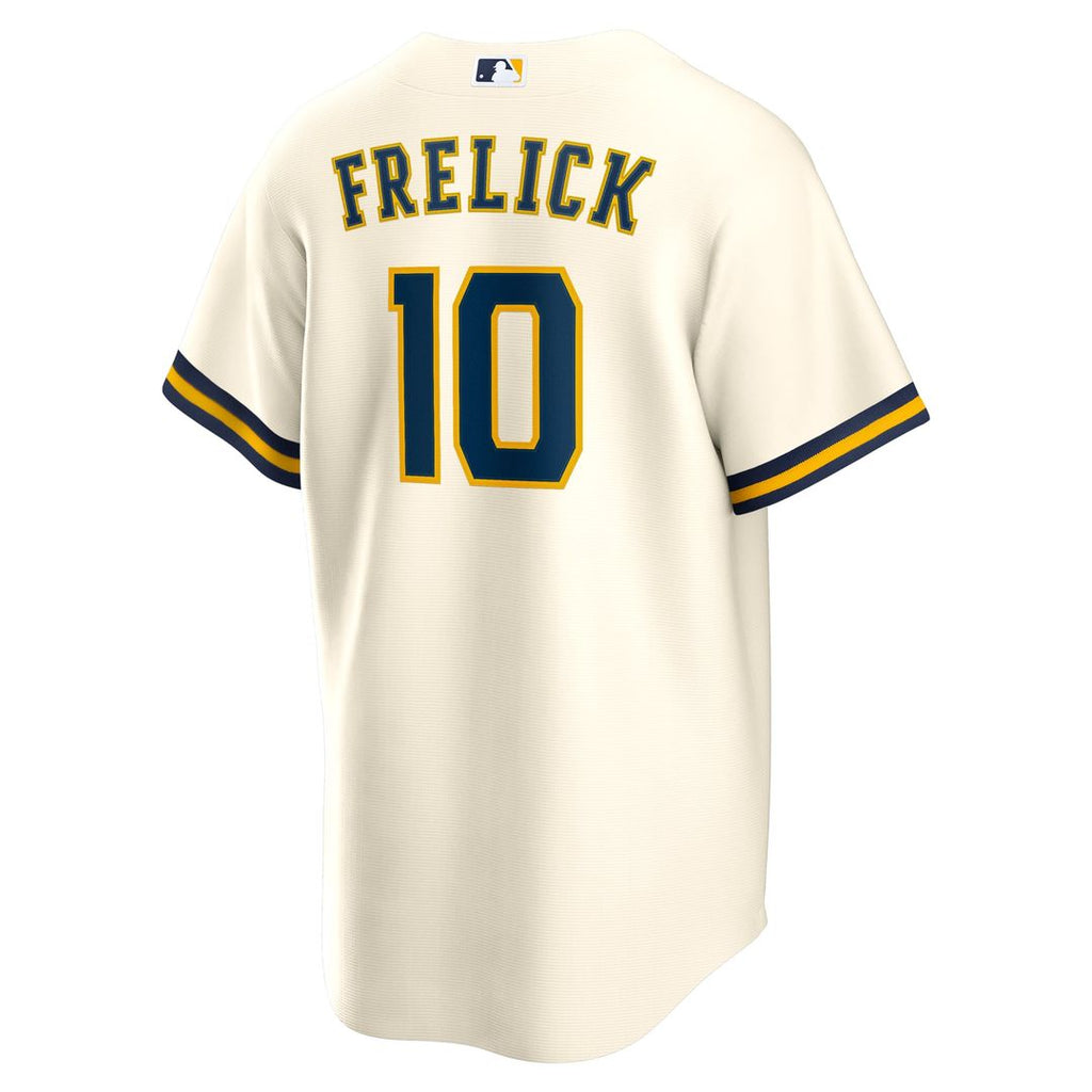 Milwaukee Brewers Sal Frelick Home Replica Jersey — Cream