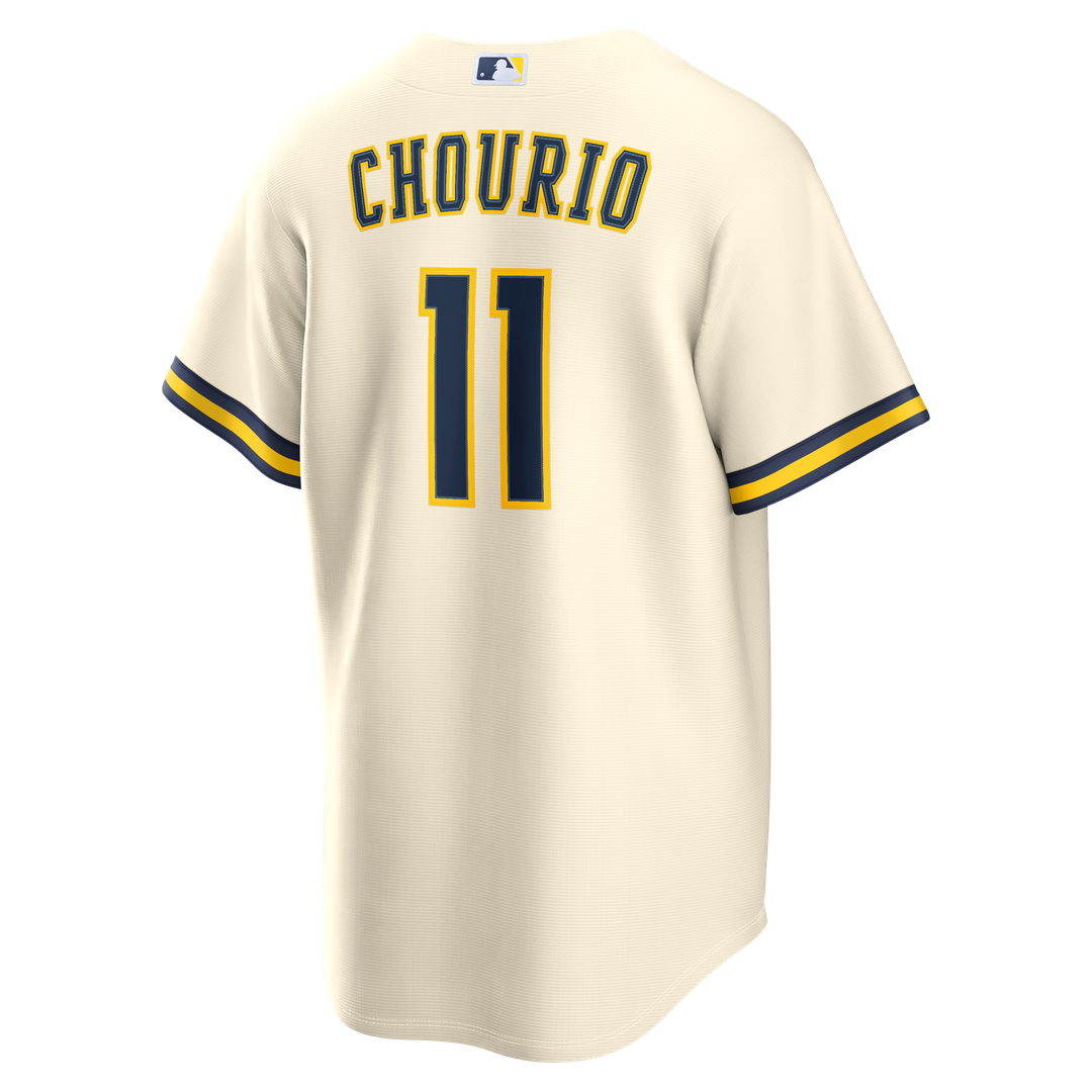 Milwaukee Brewers Jackson Chourio Home Replica Jersey — Cream