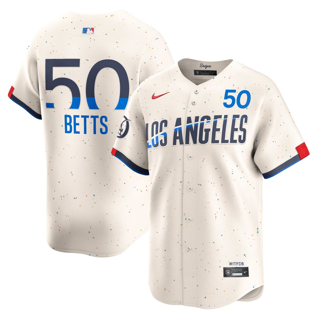Los Angeles Dodgers Mookie Betts City Connect Limited Jersey — Cream