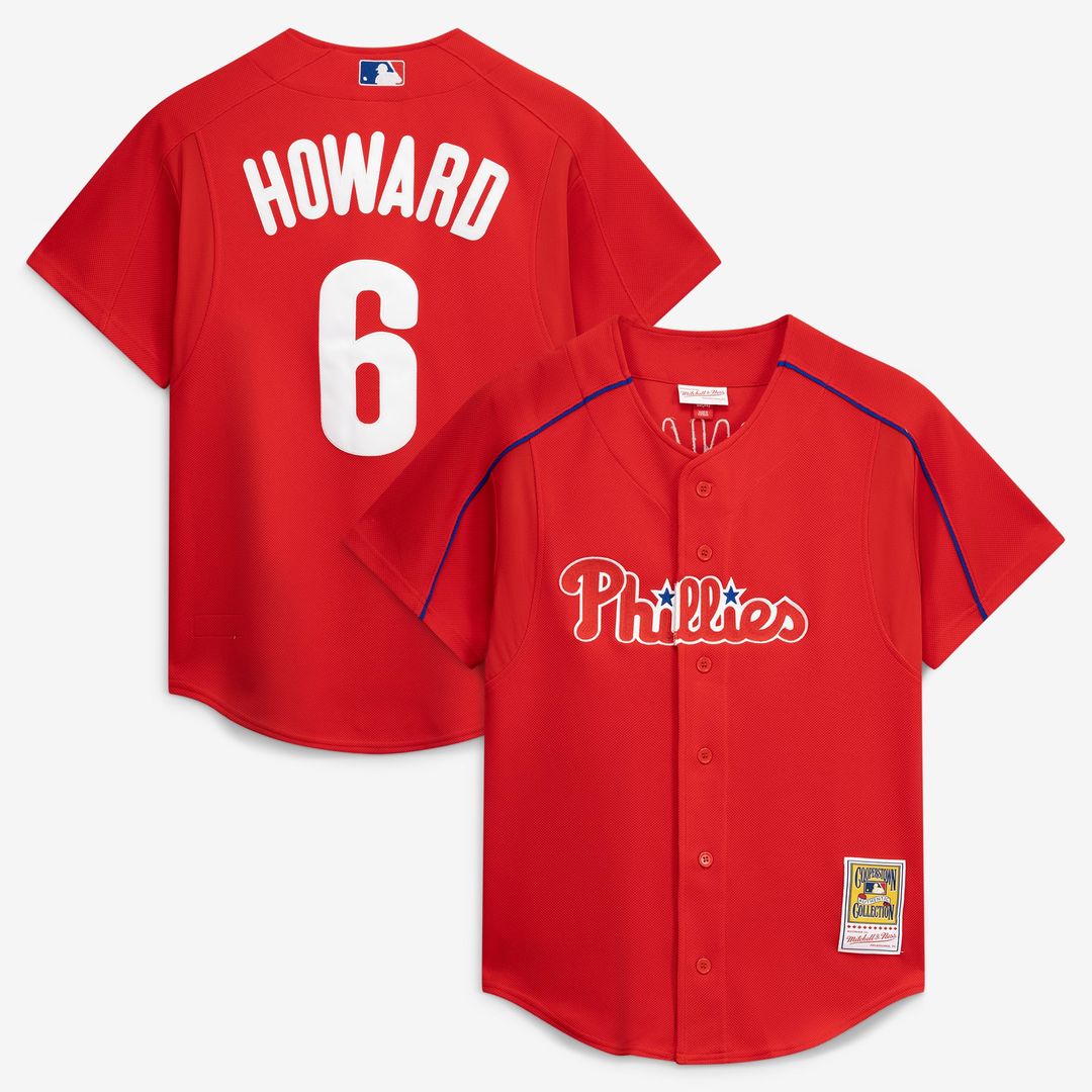 Philadelphia Phillies Ryan Howard Cooperstown Batting Practice Jersey — Red