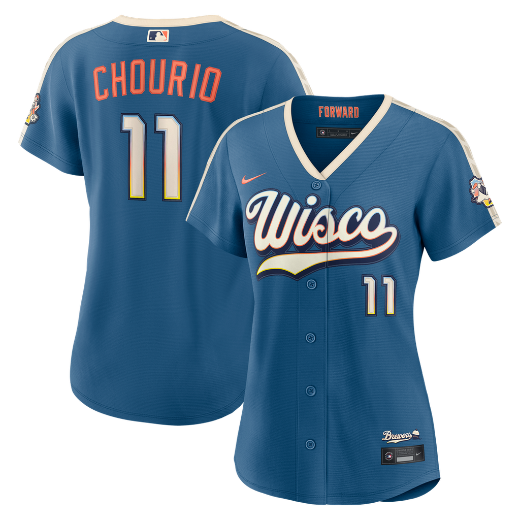Milwaukee Brewers Jackson Chourio Women's 2026 City Connect Stadium Jersey — Mineral Blue