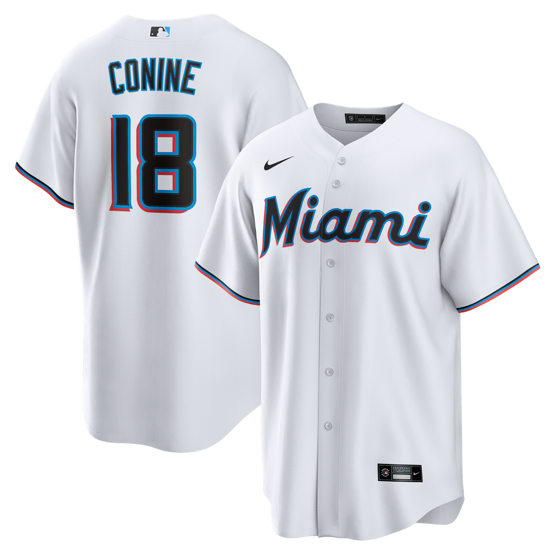 Miami Marlins Griffin Conine Home Replica Jersey — White