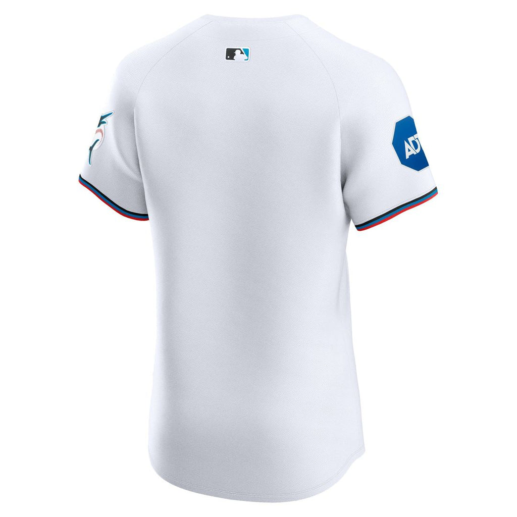 Miami Marlins Home Elite Patch Jersey — White