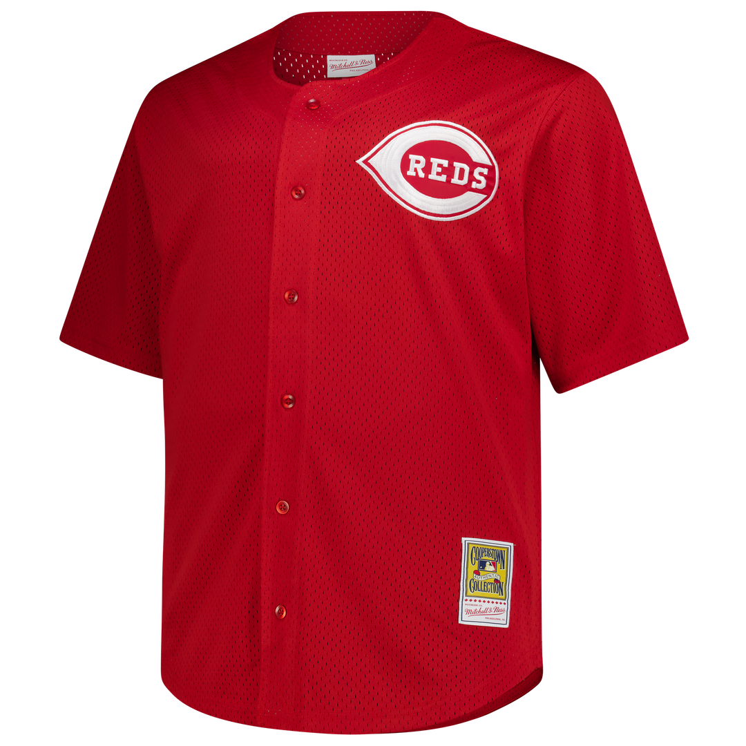 Cincinnati Reds Deion Sanders Big & Tall Cooperstown Mesh Batting Practice Jersey — Red