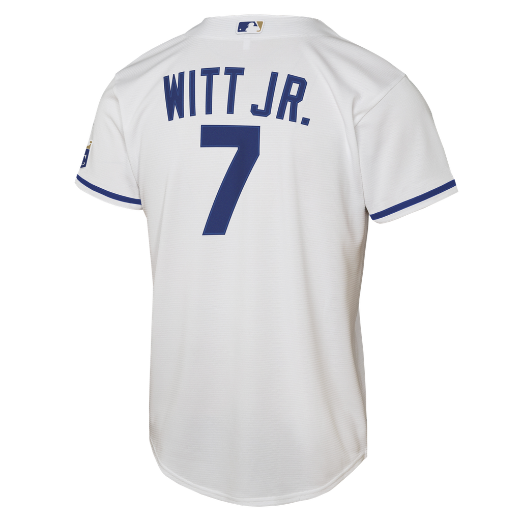 Kansas City Royals Bobby Witt Jr. Youth Home Stadium Jersey — White