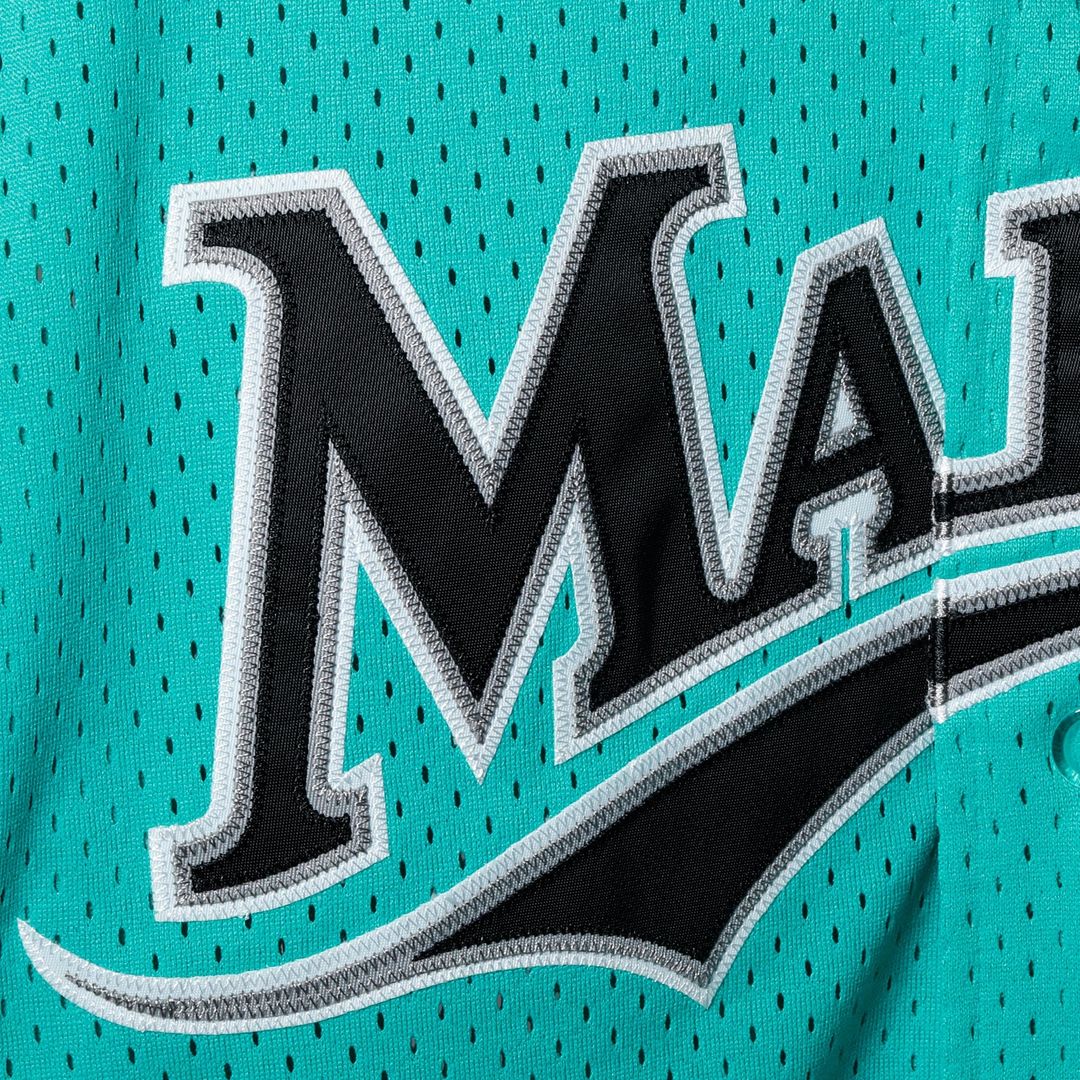 Andre Dawson Florida Marlins Cooperstown Mesh Batting Practice Button-Up Jersey — Teal